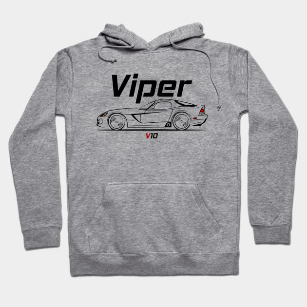 Classic Viper Muscle V10 Racing Hoodie by GoldenTuners